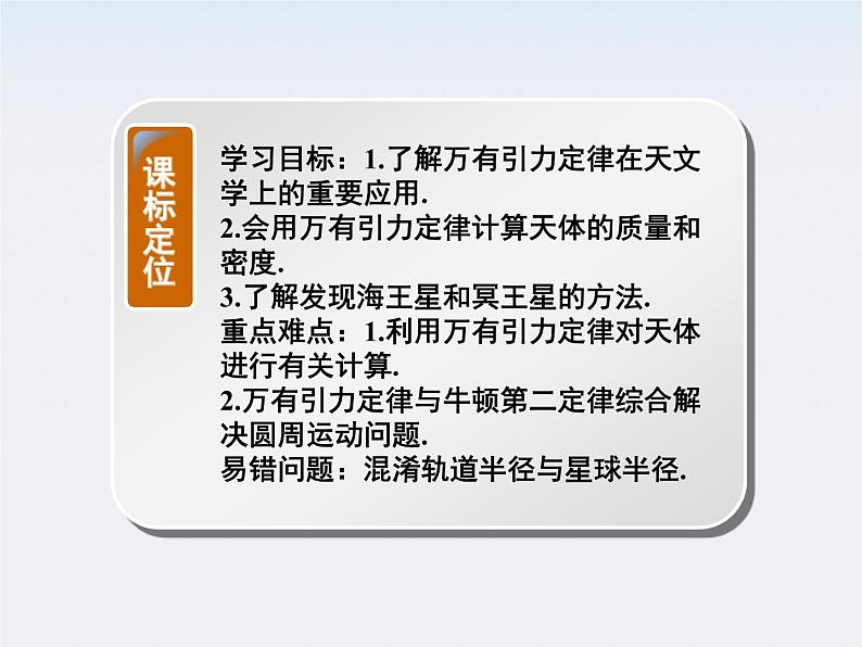 高一物理培优人教版必修2课件 第六章第四节《万有引力理论的成就》02