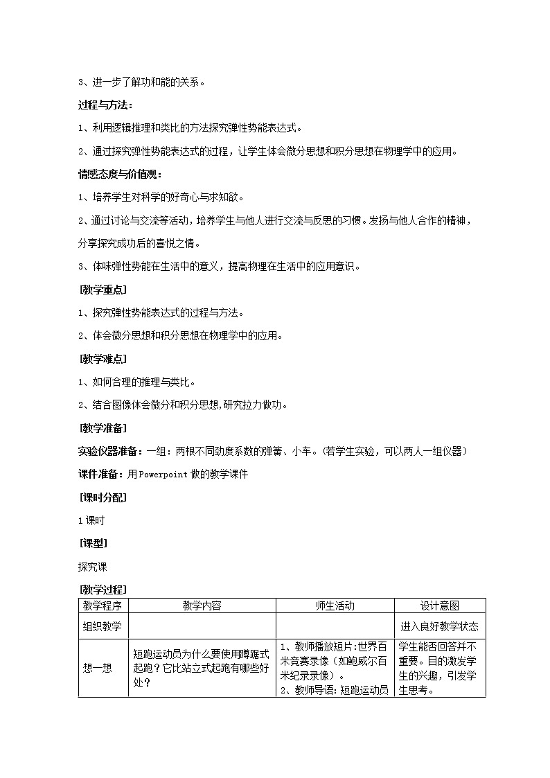 江苏省赣榆县海头高级中学高一物理必修27.5《探究弹性势能的表达式》教案202