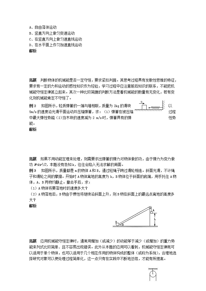 湖北大学附属中学高一下物理（必修二）导学案 7.8《机械能守恒定律》（人教版）第2页