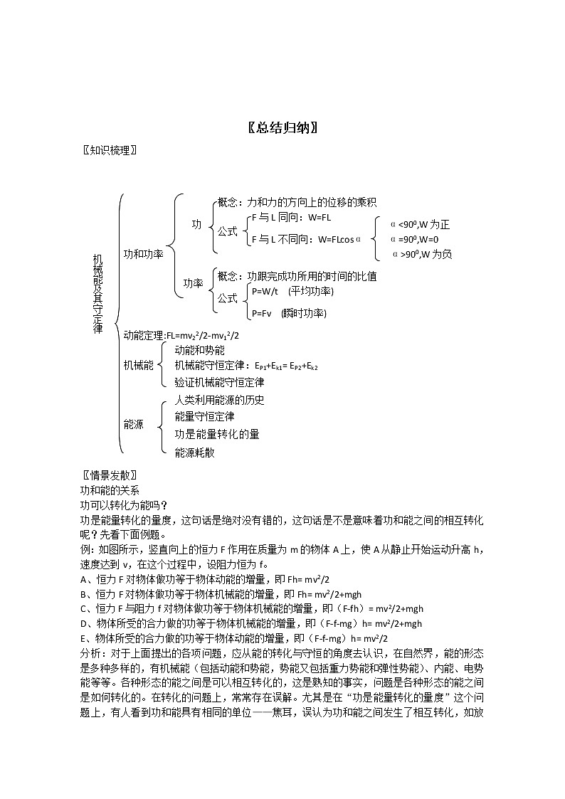天津市高中物理新人教版必修2第七章《机械能守恒定律》机械能及其守定律归纳练习题01