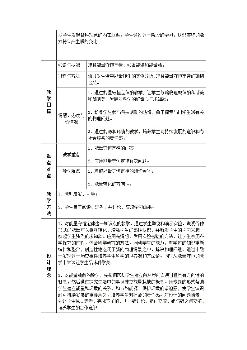 《能量守恒定律与能源》教案4（人教版必修2）第2页