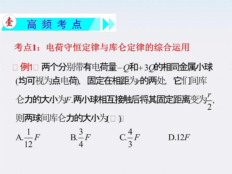 【精品】届高三物理一轮复习课件（人教版）：第1章  第1节  电荷守恒定律  库仑定律第3页