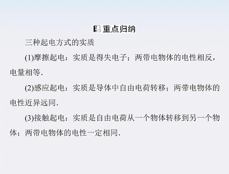 高二物理人教版选修3-1第一章第1节《电荷及其守恒定律》（新人教版）课件PPT第6页