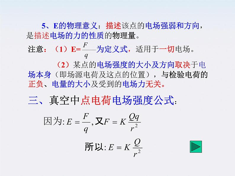 高一物理课件  1.3 《电场强度》 15 新人教版选修3-1第4页