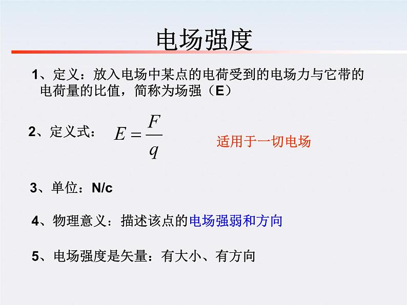 高一物理课件  1.3 《电场强度》 12 新人教版选修3-1第5页