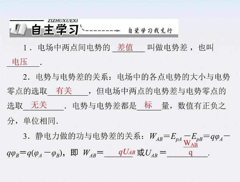 高二物理人教版选修3-1第一章第5节《电势差》（新人教版）课件PPT02