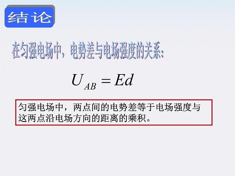 高二物理课件人教版选修三 电势差与场强的关系11第4页