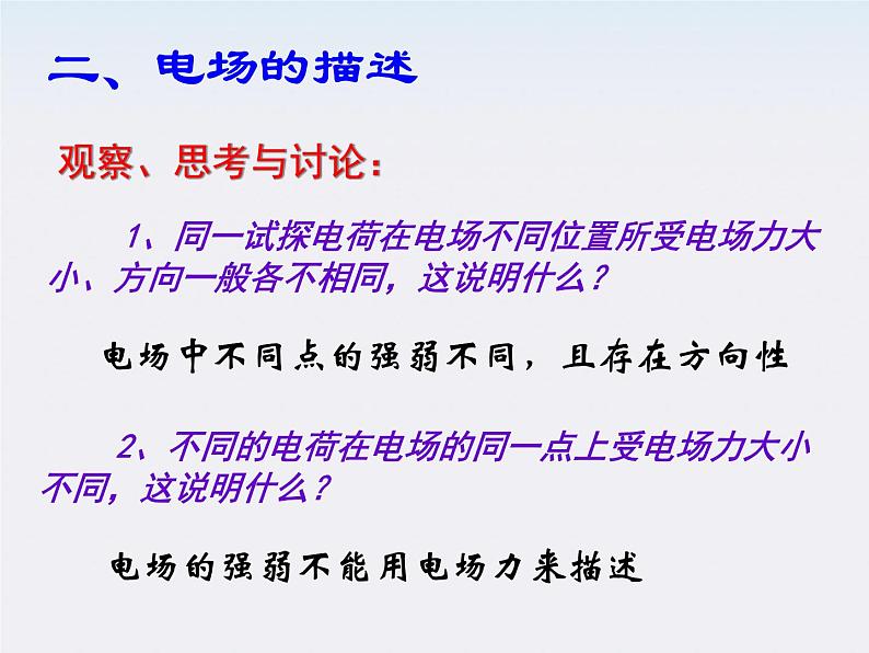 山东省沂水县第一中学高二物理《电场强度》课件（新人教版选修3-1）第4页