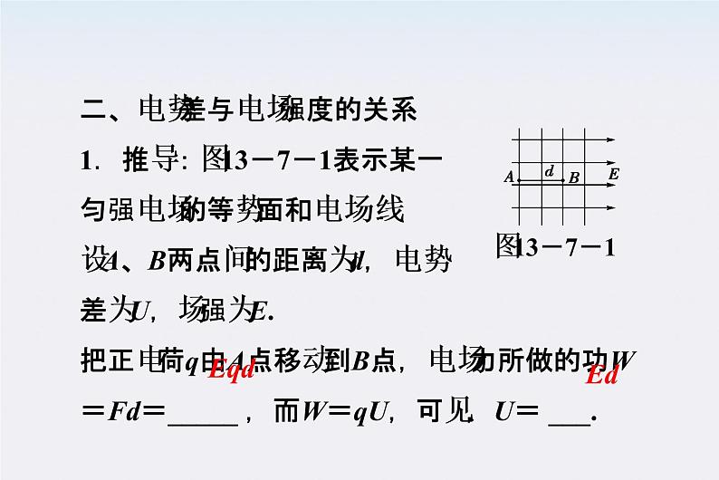 高中物理课件：第七节《电势差与电场强度的关系》（人教版选修3-1）第6页