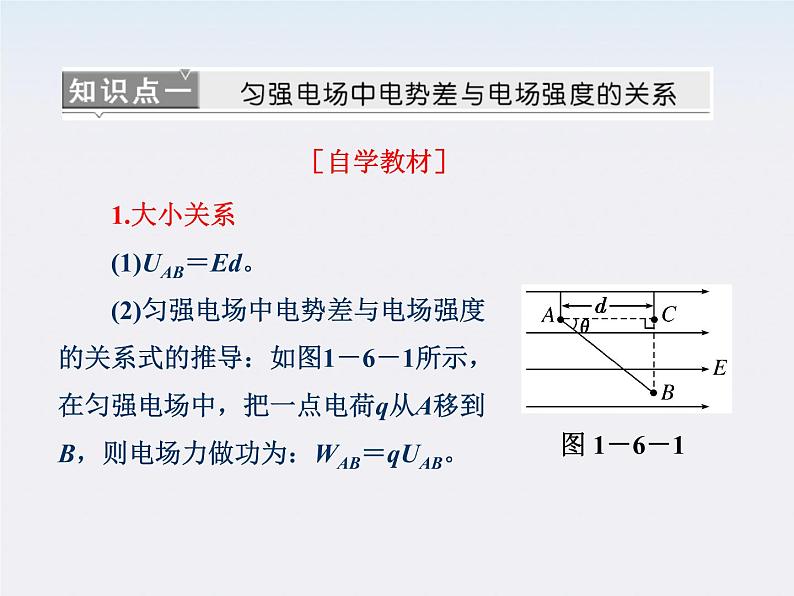 吉林省长春五中高中物理：1.6《电势差与电场强度的关系》课件（人教版选修3-1）第6页