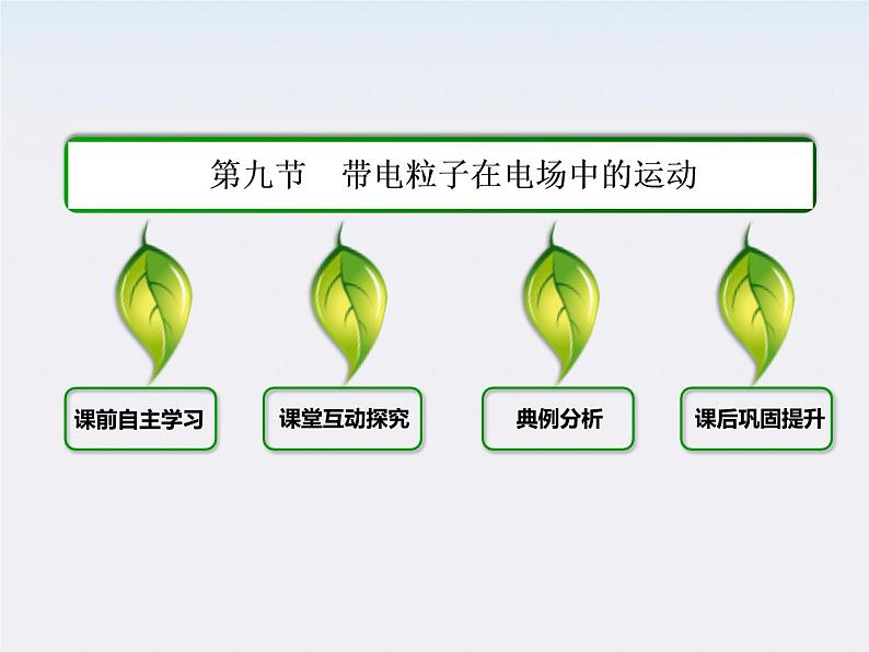 【山西版】年高中物理人教选修3-1 1.9《带电粒子在电场中的运动》课件02