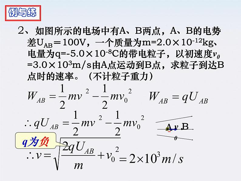 高二物理课件人教版选修3-1：1.9《带电粒子在电场中的运动》05