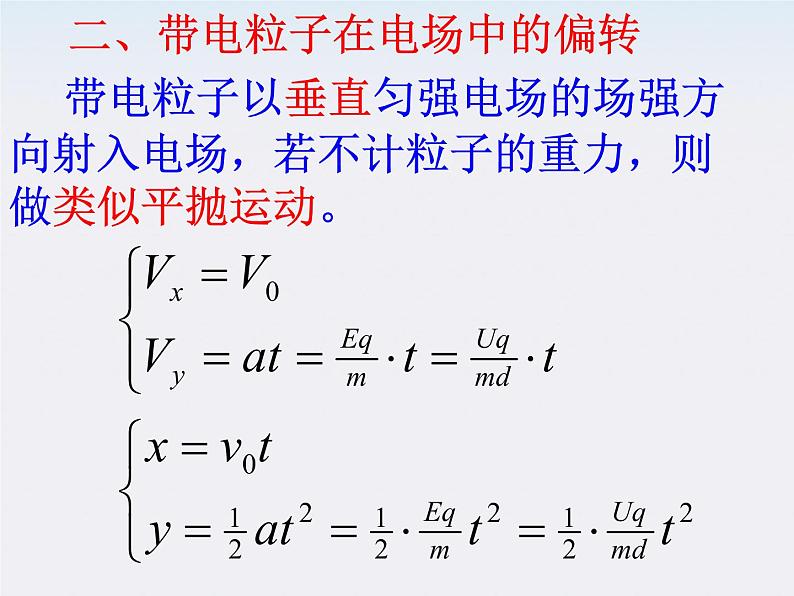 【精品】高二物理课件 1.9 带电粒子在电场中的运动 7（人教版选修3-1）03