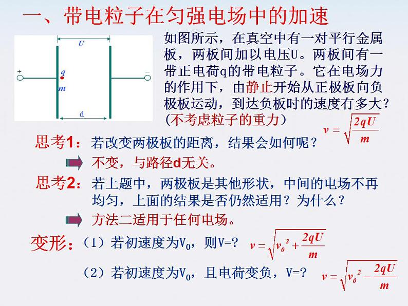 物理精品课件：人教版选修3-1 带电粒子在电场中的运动406