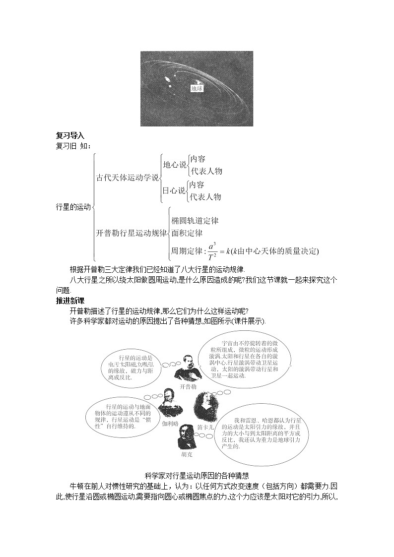 高一物理：6.2《太阳与行星间的引力》（新人教）必修二教学设计302