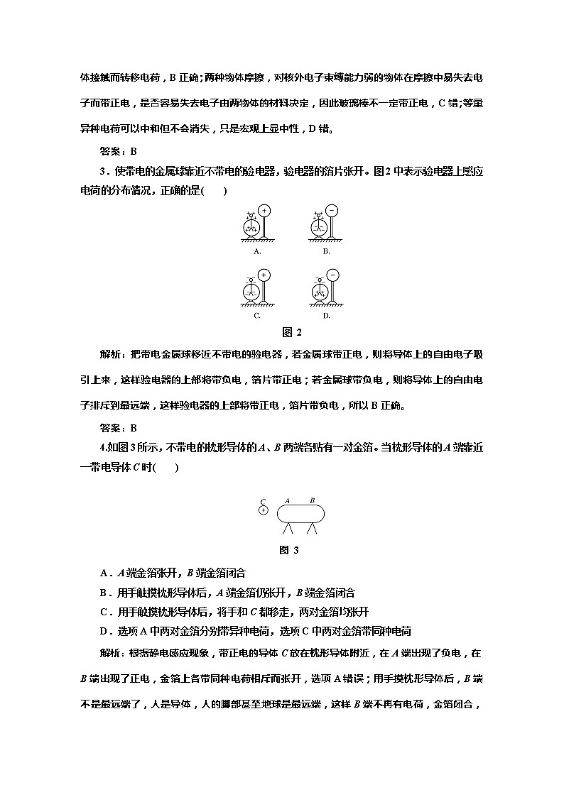 物理人教版选修3-1 第一章 第1节《电荷及其守恒定律》应用创新演练第3页