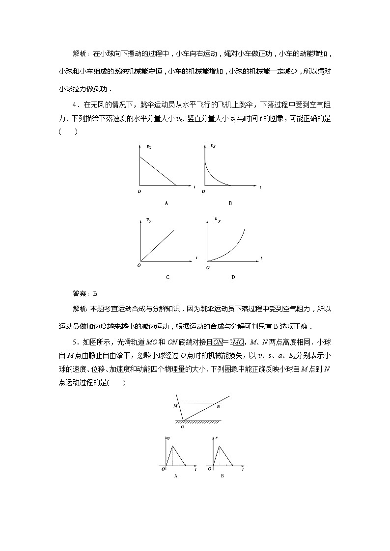 高中物理复习三维一体人教版必修2同步检测 期末综合能力检测A02