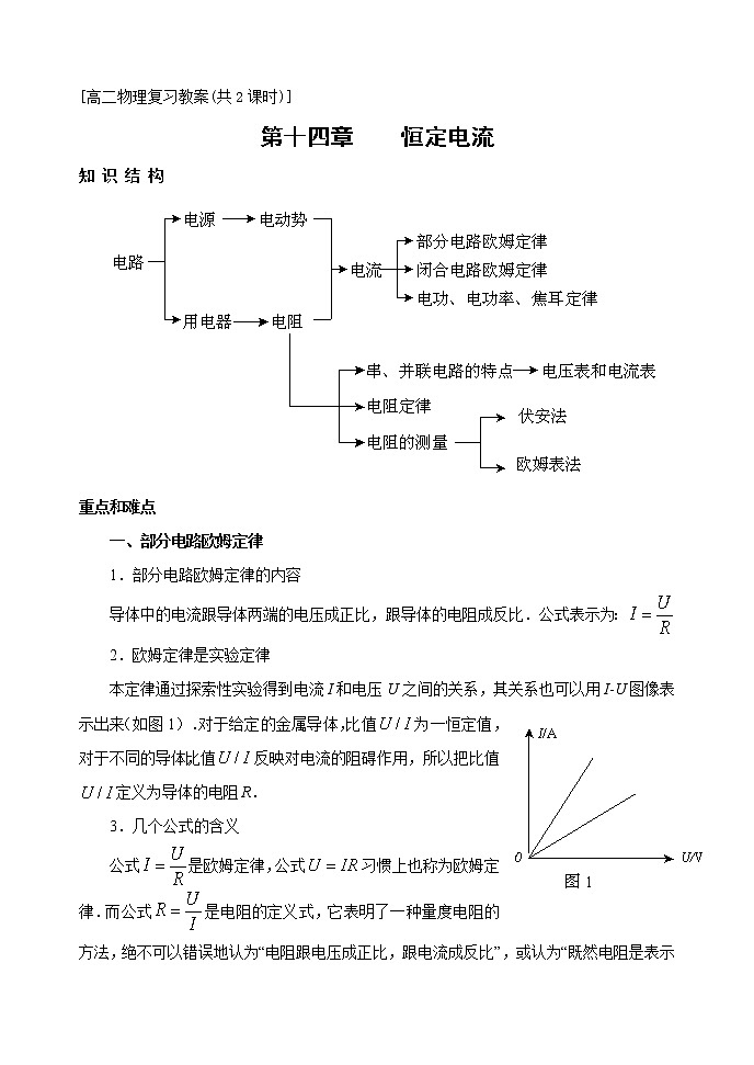 高中物理人教版选修3-1教案《电流和电源》5第1页