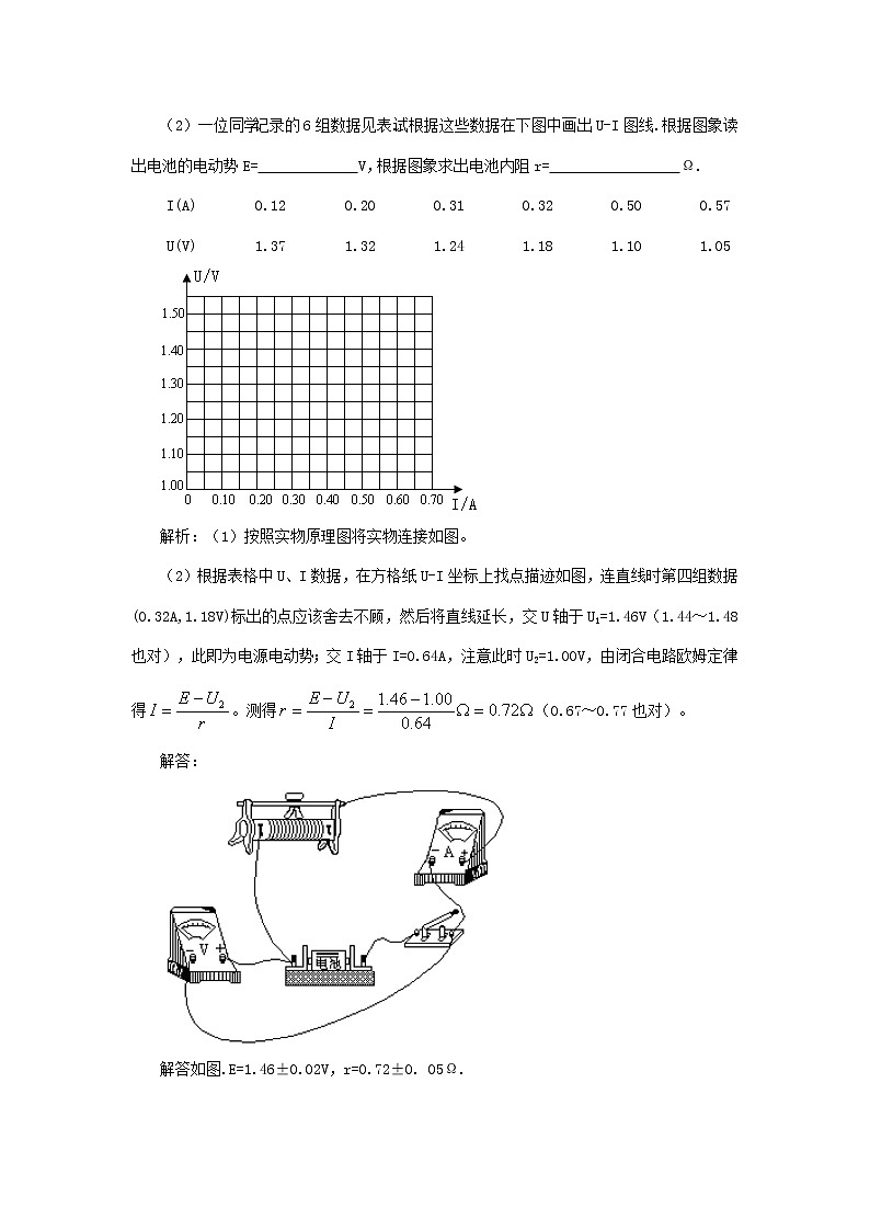 《实验：测定电池的电动势和内阻》学案7（人教版选修3-1）03