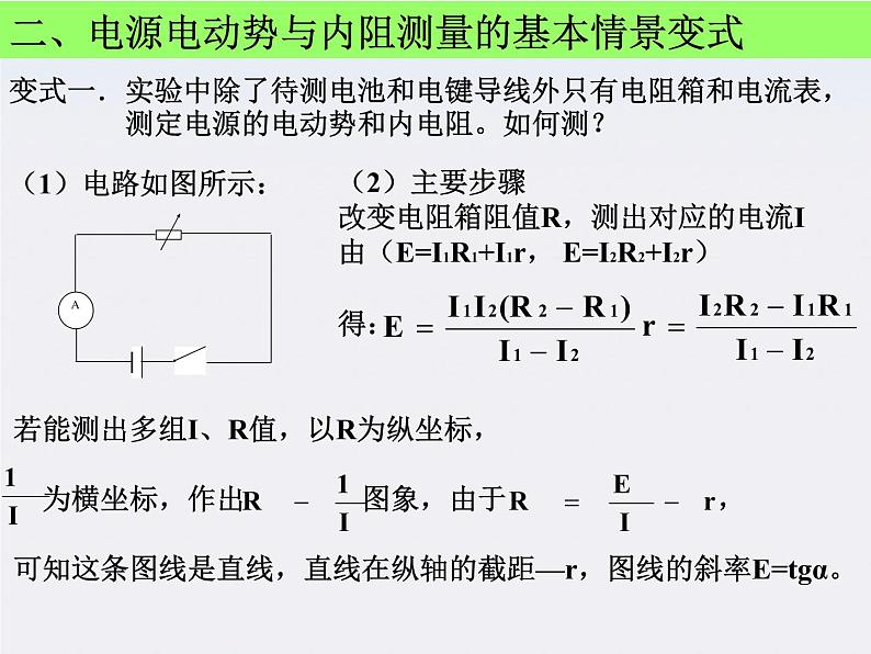 高二物理人教版选修3-1课件 《测定电池的电动势和内阻》206