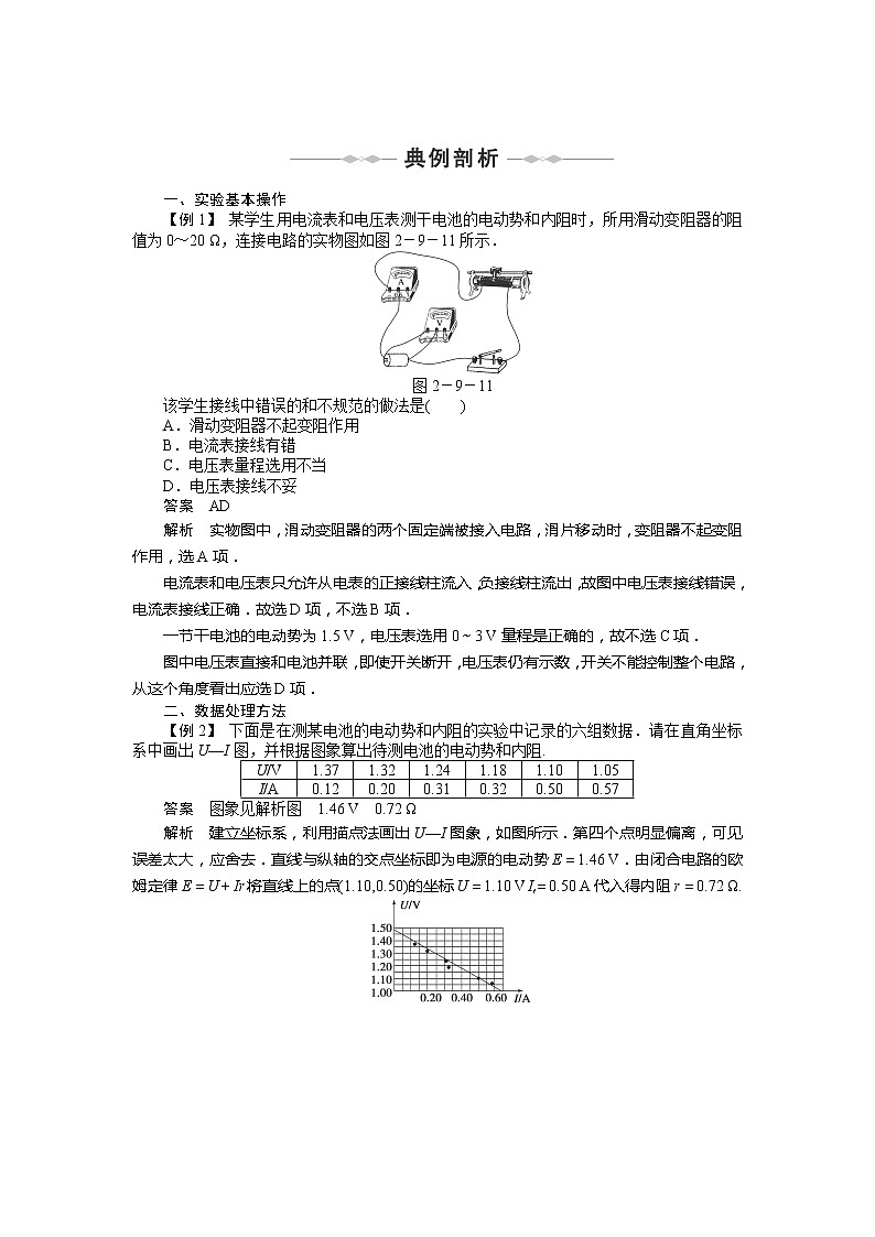 【物理】2010-2011学年同步学案（人教选修3-1）：第2章　恒定电流 第9-10节　实验：测定电池的. 人教版03