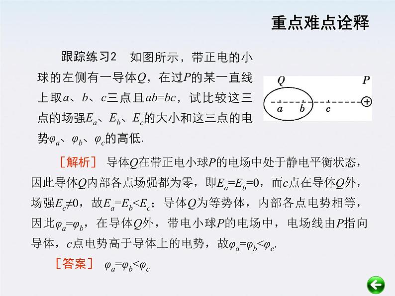 【重难点诠释】届高考物理总复习课件：第1章 电场 第8讲 电场中的导体、电容器第5页