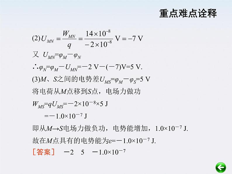 【重难点诠释】届高考物理总复习课件：第1章 电场 第6讲 电场的能的性质第5页