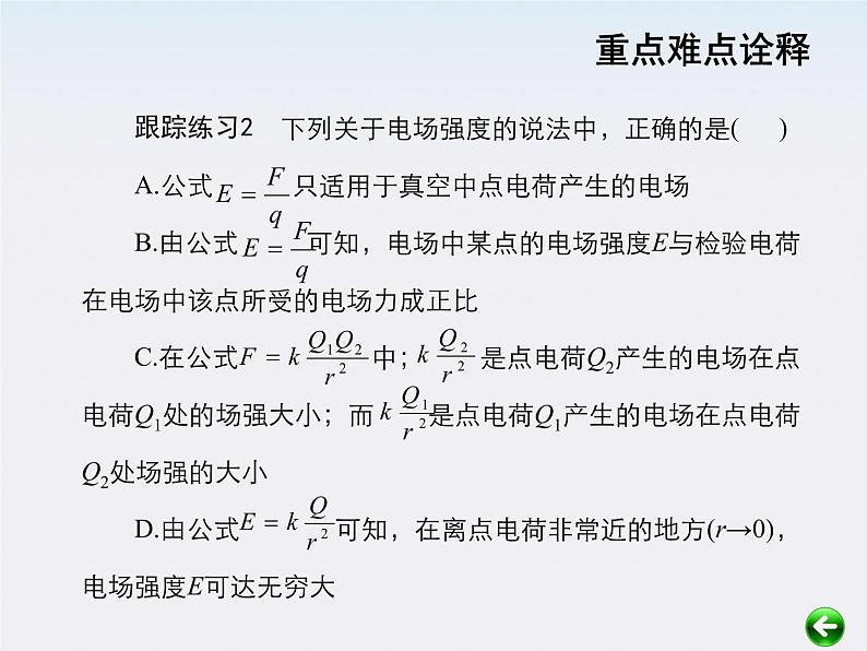 【重难点诠释】届高考物理总复习课件：第1章 电场 第6讲 电场的力的性质04