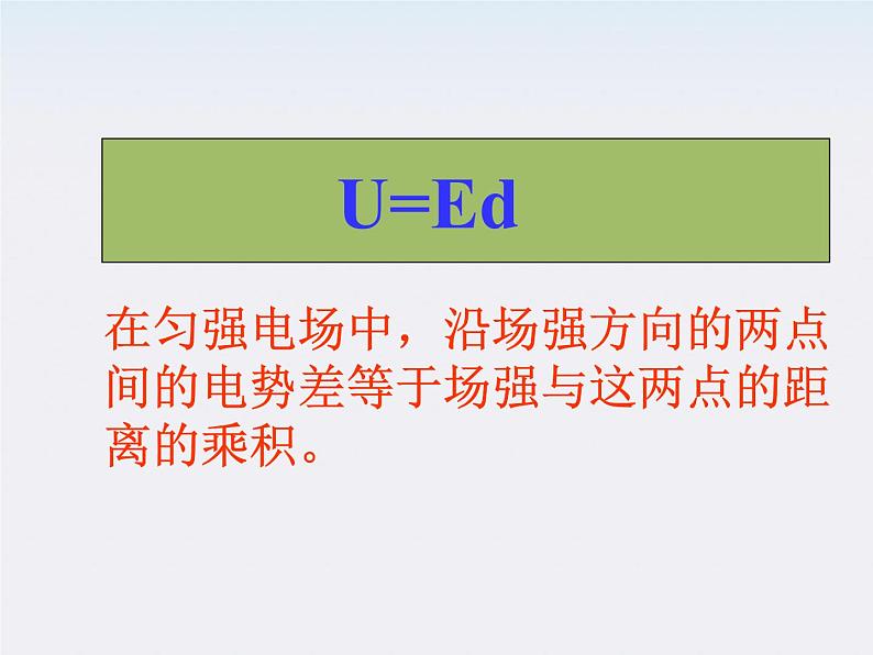 高二物理课件人教版选修三 电势差和电场强度的关系104