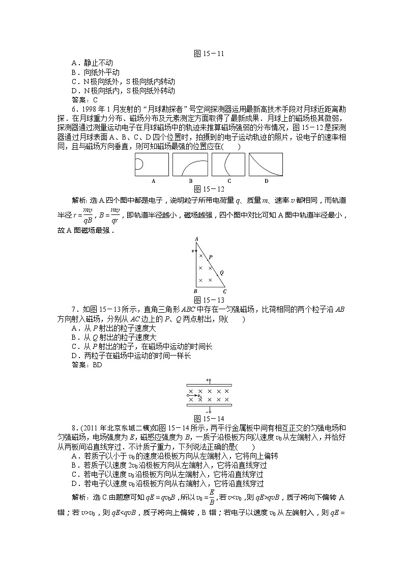 高中物理核心要点突破系列：第15章《磁场》章末综合检测（人教版选修3-1）02