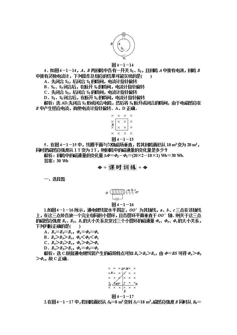 4.2《探究电磁感应的产生条件》知能优化训练（人教版选修3-2）第2页