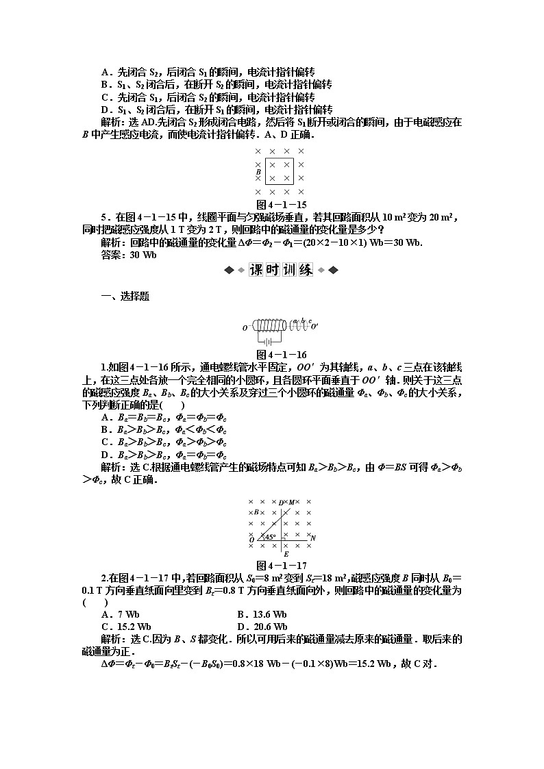 【 同步】人教版物理选修3-2 第4章第二节知能优化训练第2页