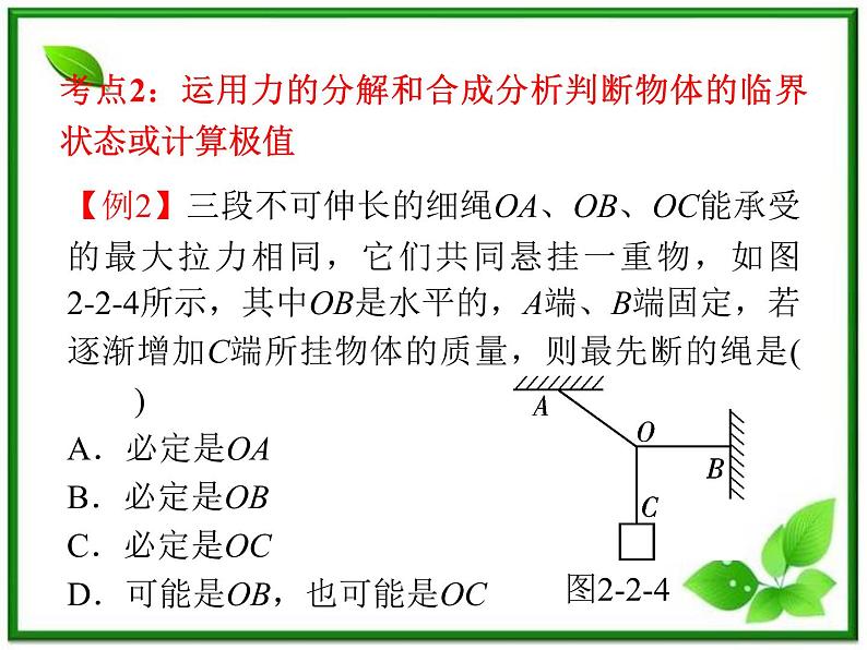 高考物理一轮复习课件（湖南专版）第2章  第2节  力的合成与分解第5页