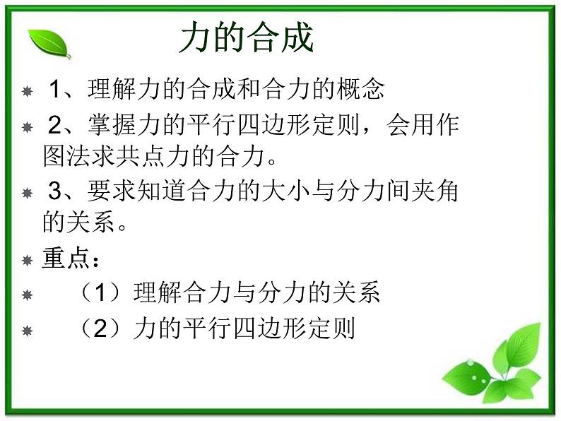 高一物理课件 3.4 《力的合成》 18（人教版必修1）02