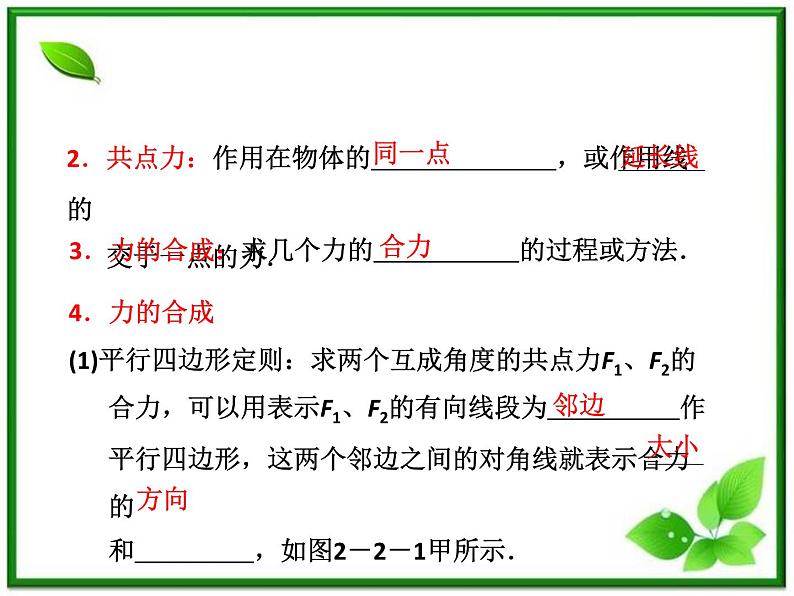 高考物理冲刺专题复习课件第二章   第二讲   力的合成与分解04