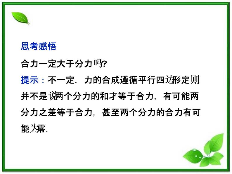 高一物理培优人教版必修1课件 第3章第四节《力的合成》第6页