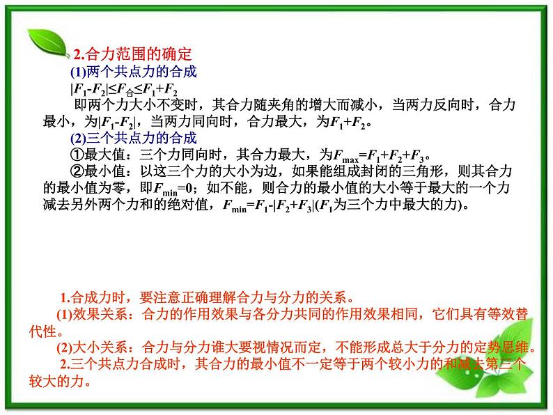 高中物理基础复习课件：2.2力的合成与分解03