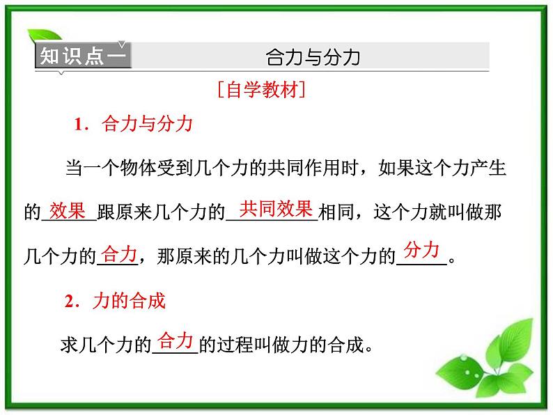 高一物理必修1课件：第三章 第4节《力的合成》第6页