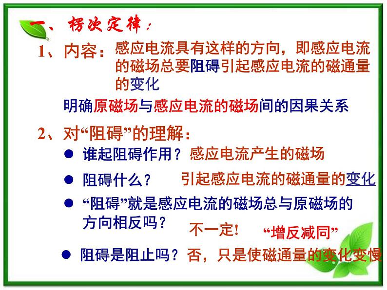 湖南省新田县第一中学高二物理课件：4.3《楞次定律》1（人教版选修3-2）第7页