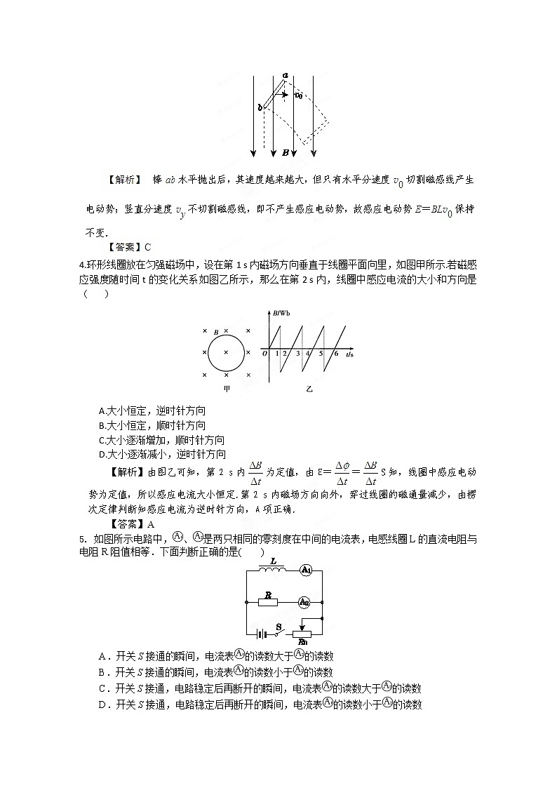 高考物理人教版选修3-2 9.2《楞次定律 自感现象》备选习题第2页