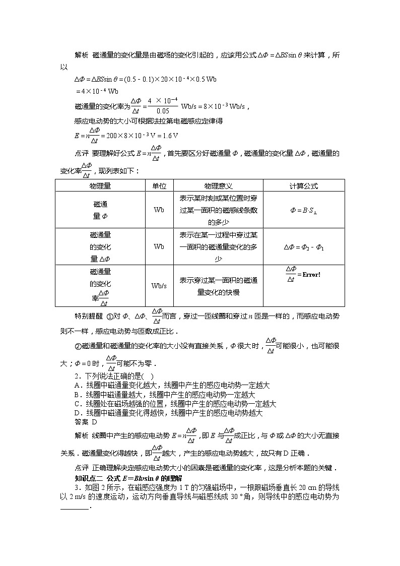 [冲刺复习]高二物理学案 4.4 法拉第电磁感应定律 （人教版选修3-2）第2页