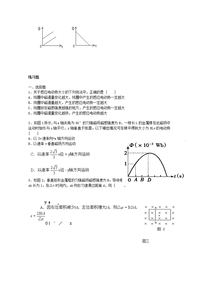 河南省焦作市沁阳一中高二物理：第四章第四节《法拉第电磁感应定律》练习(新人教版)选修3-2第2页