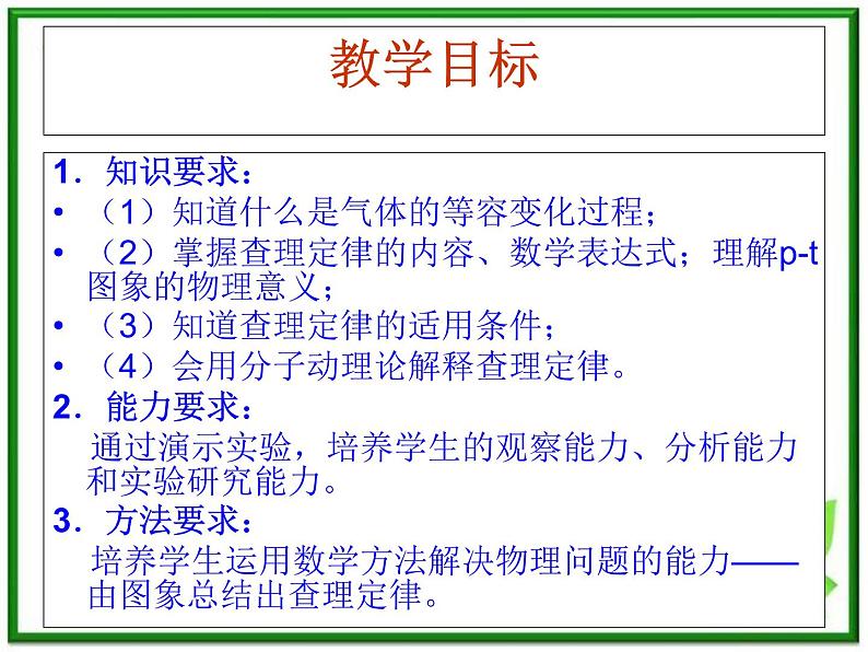 同步备课物理3-3，人教版  8.2《气体的等容变化和等压变化》课件503