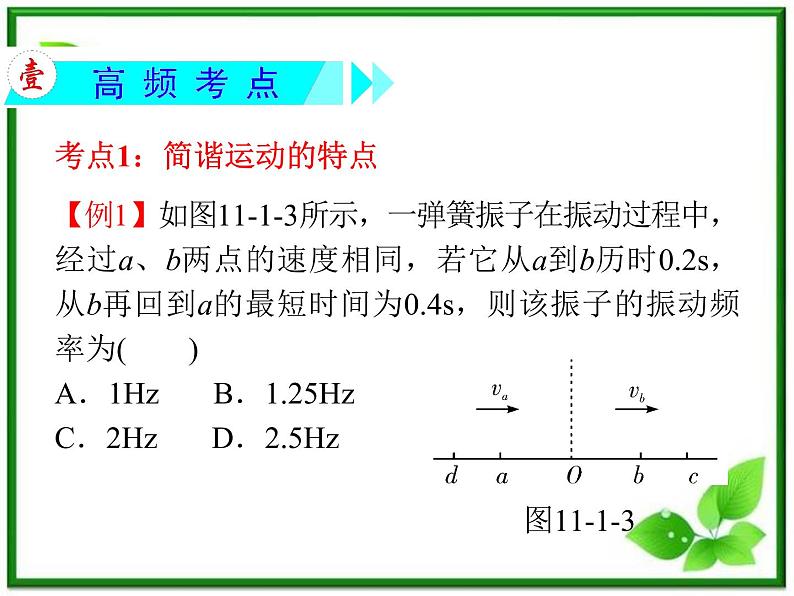 【精品】届高三物理一轮复习课件（人教版）：第11章  第1节  简谐运动、单摆及受迫振动第3页