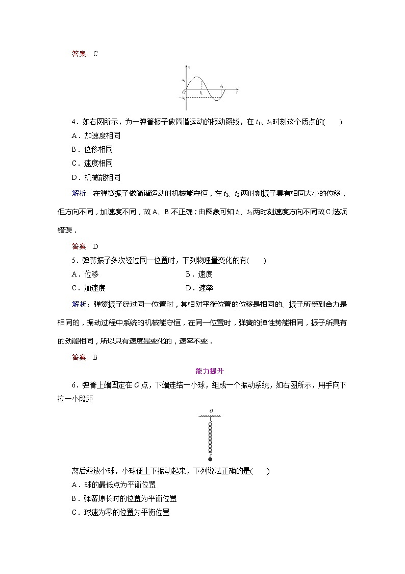 高中物理选修3-4梯度练习：11.1《简谐运动》人教版02