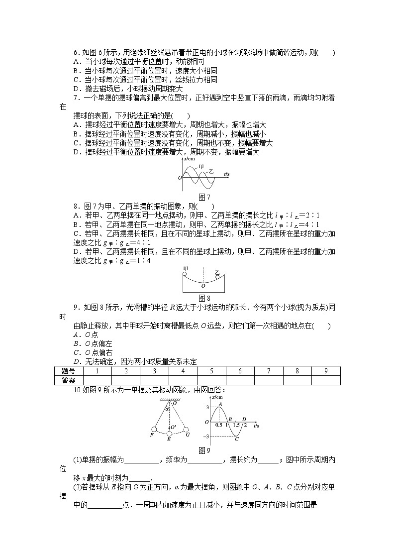 高二物理每课一练 11.4 单摆 （人教版选修3-4）第2页