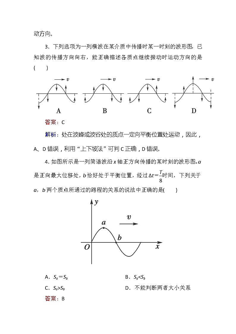 高二物理选修3-4同步练习：12.2《波的图象》（人教版）第2页