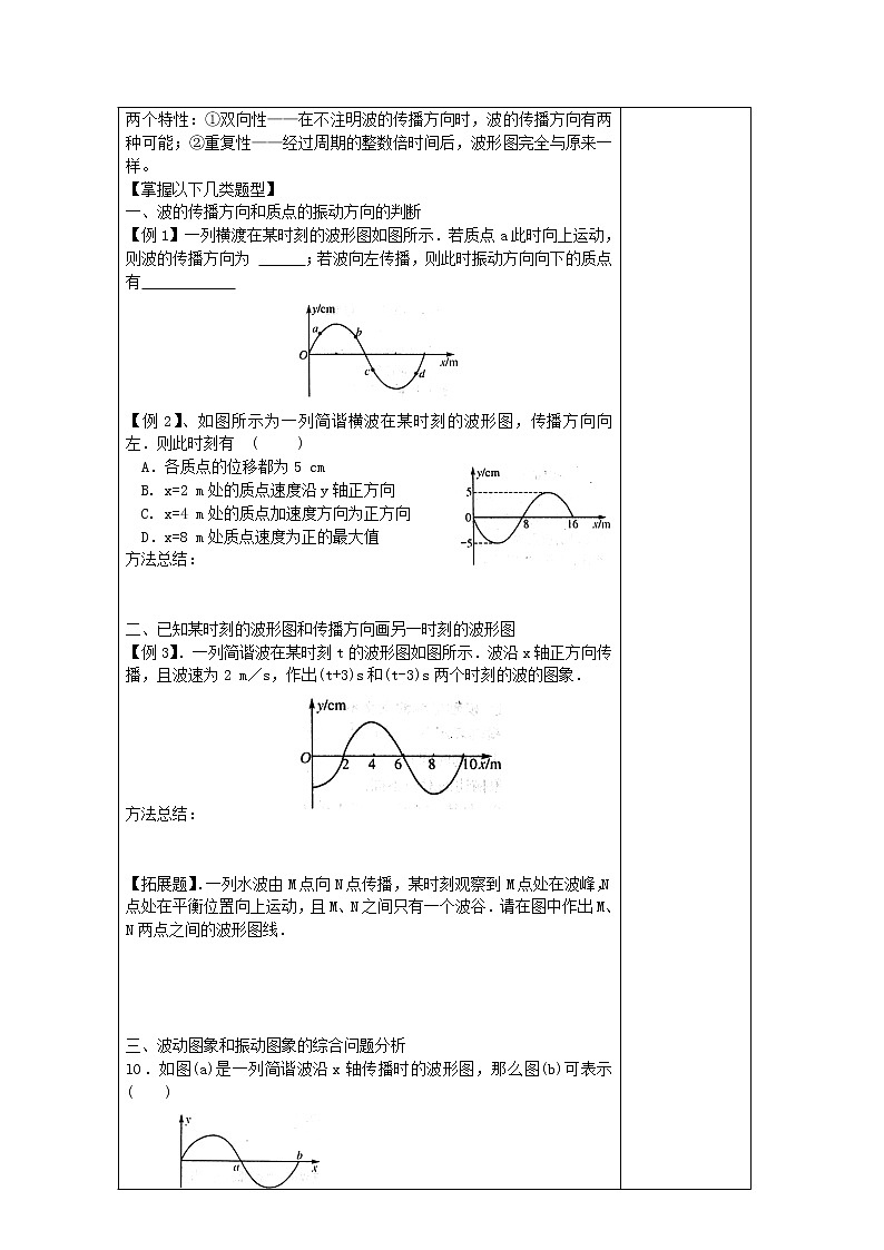 江苏省新沂市王楼中学高中物理：12.2《波的图象》导学案（人教版选修3-4）02