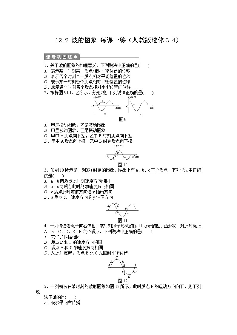 高二物理每课一练 12.2 波的图象 （人教版选修3-4）01