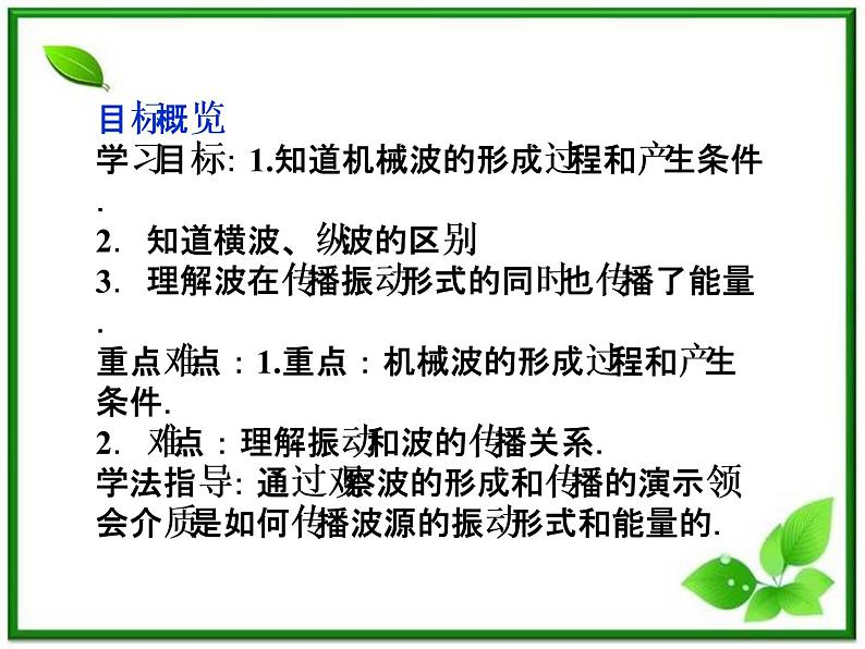 高中物理核心要点突破系列课件：第10章第一节《波的形成和传播》（人教版选修3-4）第3页